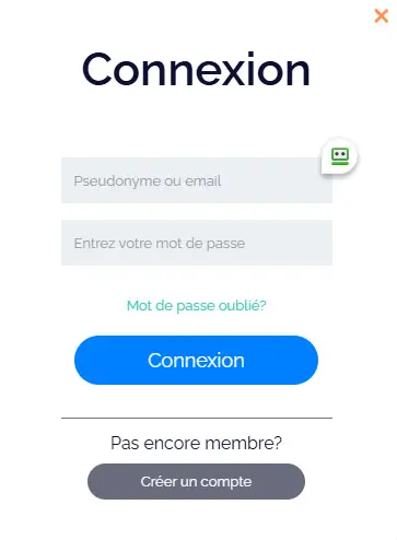 Connexion des membres du Astromania Casino