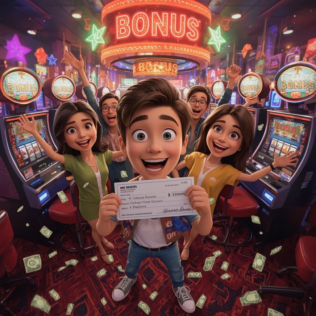 bonus dans les mains d'un homme au casino ASTROMANIA CASINO