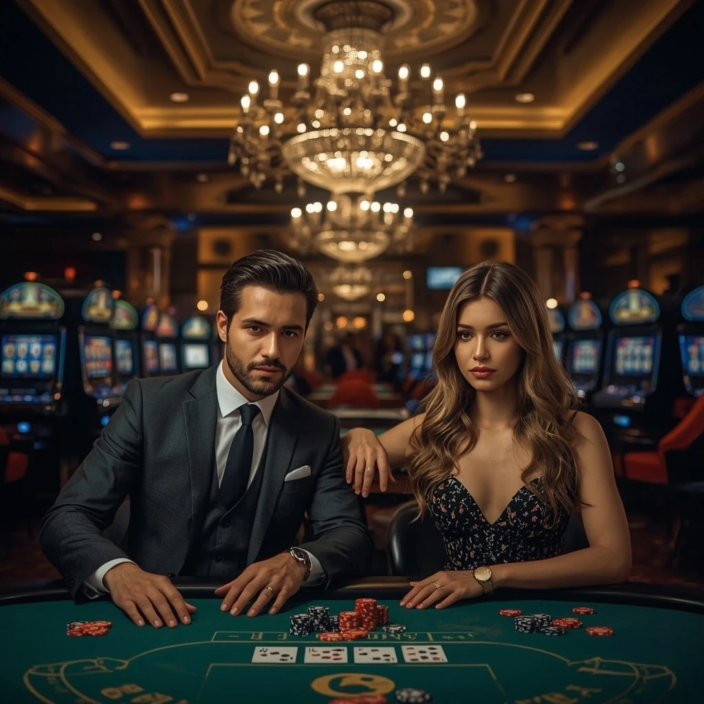 Deux joueurs de poker dans un CASINO ASTROMANIA